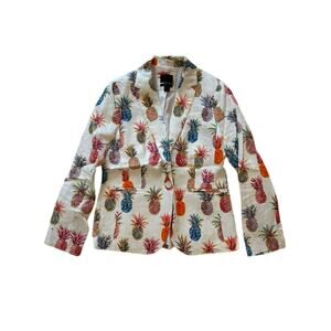 J. Crew Fun Pineapple Linen Blazer - Size 6